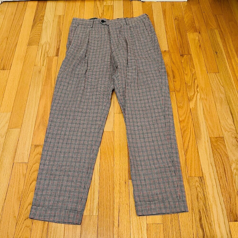 NEW Todd Snyder Mens Sutton Pants 32x32 Gingham Plaid Red Black Trouser Pants